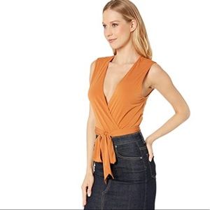 BCBGeneration surplice wrap tie body suit